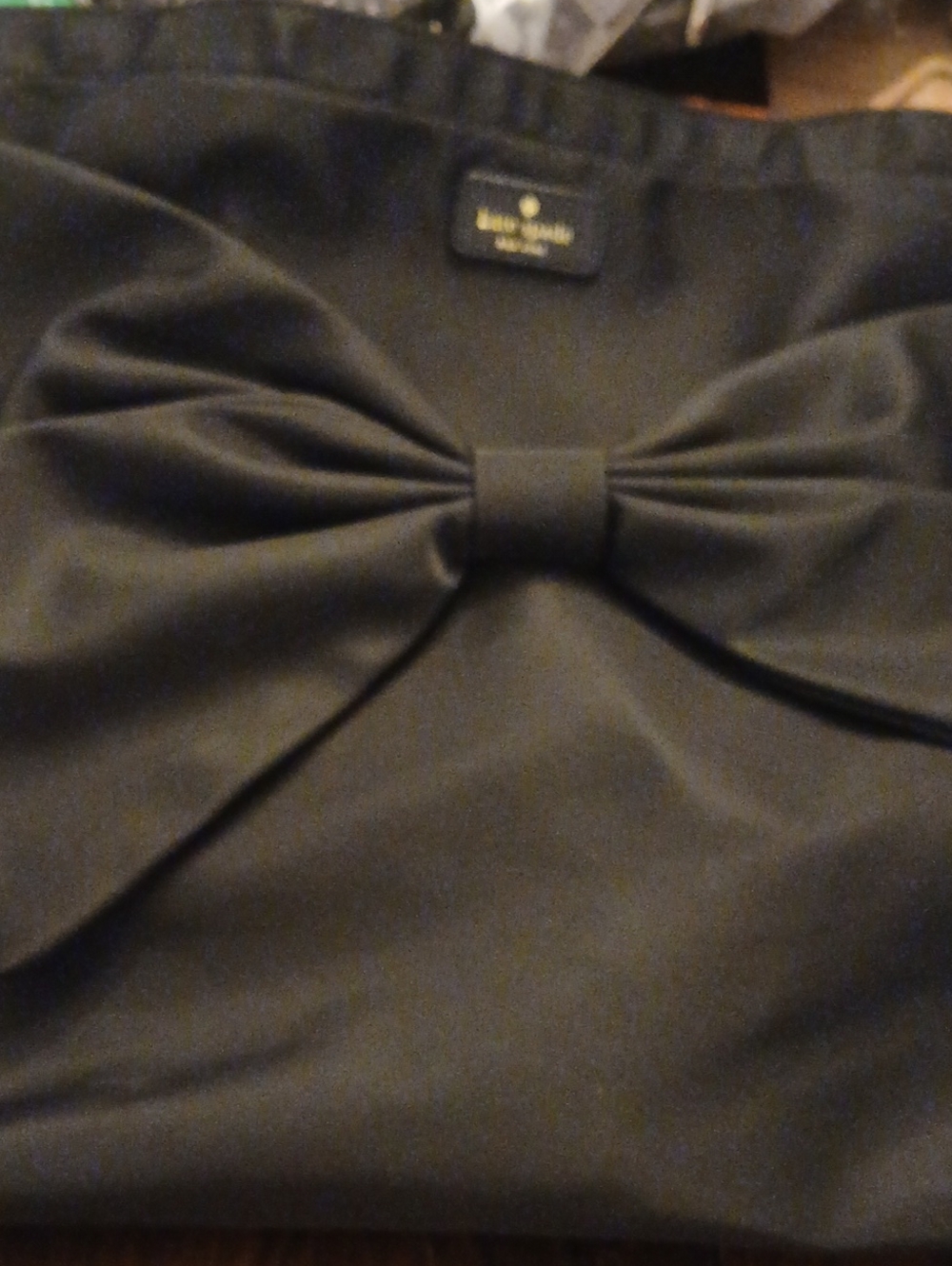 kate spade Black Satin Bow Shoulder Bag Tote With COA EUC